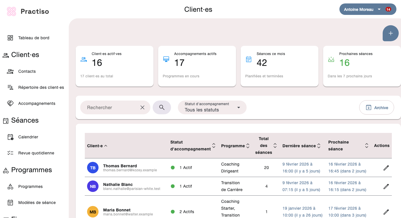 Gestion complète des client·es